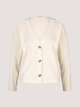 kurzer Cardigan mit V-Ausschnitt - Frauen - soft creme beige kurzer Cardigan mit V-Ausschnitt - Frauen - soft creme beige - 7 - TOM TAILOR Denim
