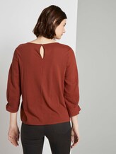 Gemustertes Shirt mit Ärmeldetail - Frauen - Rust Orange Gemustertes Shirt mit Ärmeldetail - Frauen - Rust Orange - 2 - TOM TAILOR Denim