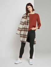Gemustertes Shirt mit Ärmeldetail - Frauen - Rust Orange Gemustertes Shirt mit Ärmeldetail - Frauen - Rust Orange - 3 - TOM TAILOR Denim