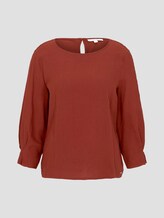 Gemustertes Shirt mit Ärmeldetail - Frauen - Rust Orange Gemustertes Shirt mit Ärmeldetail - Frauen - Rust Orange - 7 - TOM TAILOR Denim