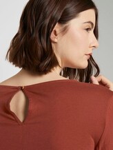 Gemustertes Shirt mit Ärmeldetail - Frauen - Rust Orange Gemustertes Shirt mit Ärmeldetail - Frauen - Rust Orange - 9 - TOM TAILOR Denim
