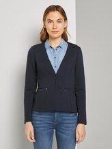 Kragenloser Blazer mit Reißverschlusstaschen - Frauen - Sky Captain Blue Kragenloser Blazer mit Reißverschlusstaschen - Frauen - Sky Captain Blue - 1 - TOM TAILOR