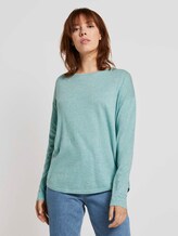 Basic Pullover aus Organic Cotton - Frauen - mineral stone blue melange Basic Pullover aus Organic Cotton - Frauen - mineral stone blue melange - 1 - TOM TAILOR Denim