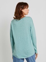 Basic Pullover aus Organic Cotton - Frauen - mineral stone blue melange Basic Pullover aus Organic Cotton - Frauen - mineral stone blue melange - 2 - TOM TAILOR Denim