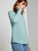 Basic Pullover aus Organic Cotton - Frauen - mineral stone blue melange Basic Pullover aus Organic Cotton - Frauen - mineral stone blue melange - 5 - TOM TAILOR Denim