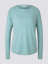 Basic Pullover aus Organic Cotton - Frauen - mineral stone blue melange Basic Pullover aus Organic Cotton - Frauen - mineral stone blue melange - 7 - TOM TAILOR Denim