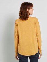 Basic Pullover aus Organic Cotton - Frauen - indian spice yellow melange Basic Pullover aus Organic Cotton - Frauen - indian spice yellow melange - 2 - TOM TAILOR Denim