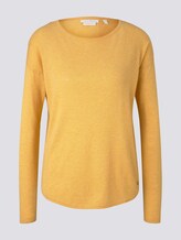 Basic Pullover aus Organic Cotton - Frauen - indian spice yellow melange Basic Pullover aus Organic Cotton - Frauen - indian spice yellow melange - 7 - TOM TAILOR Denim