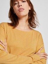 Basic Pullover aus Organic Cotton - Frauen - indian spice yellow melange Basic Pullover aus Organic Cotton - Frauen - indian spice yellow melange - 9 - TOM TAILOR Denim