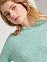 Melierter Pullover mit Stehkragen - Frauen - mineral stone blue melange Melierter Pullover mit Stehkragen - Frauen - mineral stone blue melange - 10 - TOM TAILOR Denim