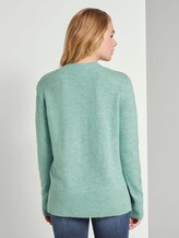 Melierter Pullover mit Stehkragen - Frauen - mineral stone blue melange Melierter Pullover mit Stehkragen - Frauen - mineral stone blue melange - 2 - TOM TAILOR Denim