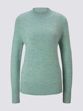 Melierter Pullover mit Stehkragen - Frauen - mineral stone blue melange Melierter Pullover mit Stehkragen - Frauen - mineral stone blue melange - 7 - TOM TAILOR Denim