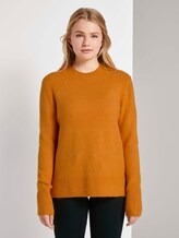 Melierter Pullover mit Stehkragen - Frauen - orange yellow melange Melierter Pullover mit Stehkragen - Frauen - orange yellow melange - 1 - TOM TAILOR Denim