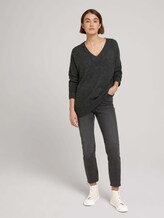 Pullover mit V-Ausschnitt - Frauen - Shale Grey Melange Pullover mit V-Ausschnitt - Frauen - Shale Grey Melange - 3 - TOM TAILOR Denim