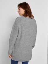 Langer Pullover mit Spitze - Frauen - Light Silver Grey Mélange Langer Pullover mit Spitze - Frauen - Light Silver Grey Mélange - 2 - TOM TAILOR Denim