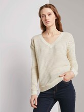 Pullover mit Ottoman Struktur - Frauen - soft creme beige Pullover mit Ottoman Struktur - Frauen - soft creme beige - 1 - TOM TAILOR Denim