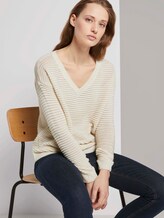 Pullover mit Ottoman Struktur - Frauen - soft creme beige Pullover mit Ottoman Struktur - Frauen - soft creme beige - 5 - TOM TAILOR Denim