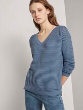 Pullover mit Ottoman Struktur - Frauen - soft mid blue Pullover mit Ottoman Struktur - Frauen - soft mid blue - 5 - TOM TAILOR Denim