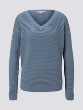Pullover mit Ottoman Struktur - Frauen - soft mid blue Pullover mit Ottoman Struktur - Frauen - soft mid blue - 7 - TOM TAILOR Denim