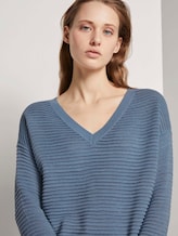 Pullover mit Ottoman Struktur - Frauen - soft mid blue Pullover mit Ottoman Struktur - Frauen - soft mid blue - 9 - TOM TAILOR Denim
