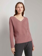 Pullover mit Ottoman Struktur - Frauen - cozy rose Pullover mit Ottoman Struktur - Frauen - cozy rose - 1 - TOM TAILOR Denim