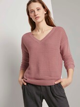 Pullover mit Ottoman Struktur - Frauen - cozy rose Pullover mit Ottoman Struktur - Frauen - cozy rose - 5 - TOM TAILOR Denim