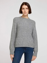 Stehkragenpullover mit Ballonärmeln - Frauen - Light Silver Grey Mélange Stehkragenpullover mit Ballonärmeln - Frauen - Light Silver Grey Mélange - 1 - TOM TAILOR Denim