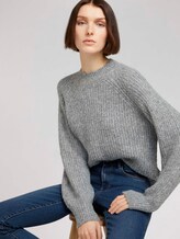 Stehkragenpullover mit Ballonärmeln - Frauen - Light Silver Grey Mélange Stehkragenpullover mit Ballonärmeln - Frauen - Light Silver Grey Mélange - 5 - TOM TAILOR Denim