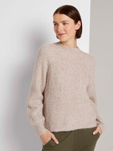 Stehkragenpullover mit Ballonärmeln - Frauen - cozy beige melange Stehkragenpullover mit Ballonärmeln - Frauen - cozy beige melange - 1 - TOM TAILOR Denim