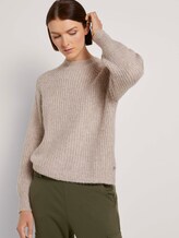 Stehkragenpullover mit Ballonärmeln - Frauen - cozy beige melange Stehkragenpullover mit Ballonärmeln - Frauen - cozy beige melange - 5 - TOM TAILOR Denim