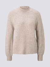 Stehkragenpullover mit Ballonärmeln - Frauen - cozy beige melange Stehkragenpullover mit Ballonärmeln - Frauen - cozy beige melange - 7 - TOM TAILOR Denim