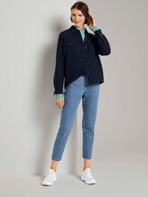 Stehkragenpullover mit Ballonärmeln - Frauen - mineral stone blue melange Stehkragenpullover mit Ballonärmeln - Frauen - mineral stone blue melange - 3 - TOM TAILOR Denim