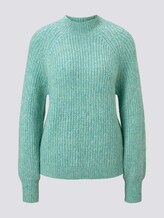 Stehkragenpullover mit Ballonärmeln - Frauen - mineral stone blue melange Stehkragenpullover mit Ballonärmeln - Frauen - mineral stone blue melange - 7 - TOM TAILOR Denim
