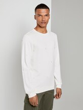 Besticktes Sweatshirt - Männer - white big split drop print Besticktes Sweatshirt - Männer - white big split drop print - 1 - TOM TAILOR Denim