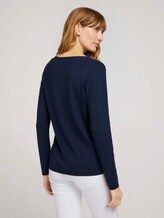 Pullover mit LENZING™ ECOVERO™ und Kontraststreifen - Frauen - Sky Captain Blue Pullover mit LENZING™ ECOVERO™ und Kontraststreifen - Frauen - Sky Captain Blue - 2 - TOM TAILOR
