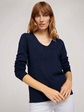Pullover mit LENZING™ ECOVERO™ und Kontraststreifen - Frauen - Sky Captain Blue Pullover mit LENZING™ ECOVERO™ und Kontraststreifen - Frauen - Sky Captain Blue - 5 - TOM TAILOR