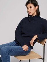 Wide turtleneck sweater - Women - Sky Captain Blue Wide turtleneck sweater - Women - Sky Captain Blue - 5 - TOM TAILOR