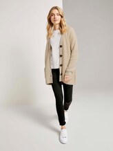 Langer Cardigan in Melange-Optik - Frauen - desert sand melange Langer Cardigan in Melange-Optik - Frauen - desert sand melange - 3 - TOM TAILOR