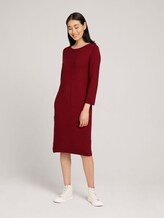 Ottoman Strickkleid mit LENZING™ ECOVERO™ - Frauen - dark maroon red Ottoman Strickkleid mit LENZING™ ECOVERO™ - Frauen - dark maroon red - 3 - TOM TAILOR