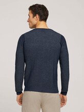 Pullover mit Rippbündchen - Männer - Dark Blue Pullover mit Rippbündchen - Männer - Dark Blue - 2 - TOM TAILOR