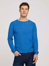 Pullover mit Rippbündchen - Männer - bright ibiza blue Pullover mit Rippbündchen - Männer - bright ibiza blue - 1 - TOM TAILOR