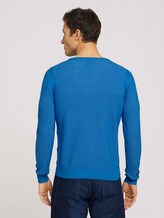 Pullover mit Rippbündchen - Männer - bright ibiza blue Pullover mit Rippbündchen - Männer - bright ibiza blue - 2 - TOM TAILOR