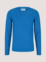 Pullover mit Rippbündchen - Männer - bright ibiza blue Pullover mit Rippbündchen - Männer - bright ibiza blue - 7 - TOM TAILOR