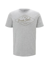 TOM TAILOR Herren T-Shirt mit Print, grau, Gr.XXL