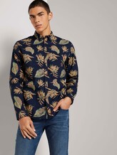 Gemustertes Slim-Fit Hemd - Männer - navy autumnal big leaves print Gemustertes Slim-Fit Hemd - Männer - navy autumnal big leaves print - 5 - TOM TAILOR Denim