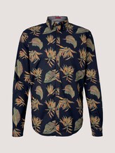 Gemustertes Slim-Fit Hemd - Männer - navy autumnal big leaves print Gemustertes Slim-Fit Hemd - Männer - navy autumnal big leaves print - 7 - TOM TAILOR Denim