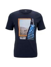 TOM TAILOR Herren T-Shirt mit Fotoprint, blau, Gr.XL