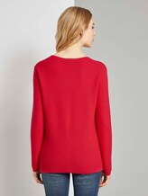 Pullover mit Zick-Zack-Struktur - Frauen - Strong Red Pullover mit Zick-Zack-Struktur - Frauen - Strong Red - 2 - TOM TAILOR