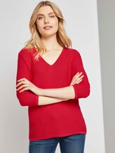 Pullover mit Zick-Zack-Struktur - Frauen - Strong Red Pullover mit Zick-Zack-Struktur - Frauen - Strong Red - 5 - TOM TAILOR