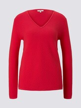 Pullover mit Zick-Zack-Struktur - Frauen - Strong Red Pullover mit Zick-Zack-Struktur - Frauen - Strong Red - 7 - TOM TAILOR